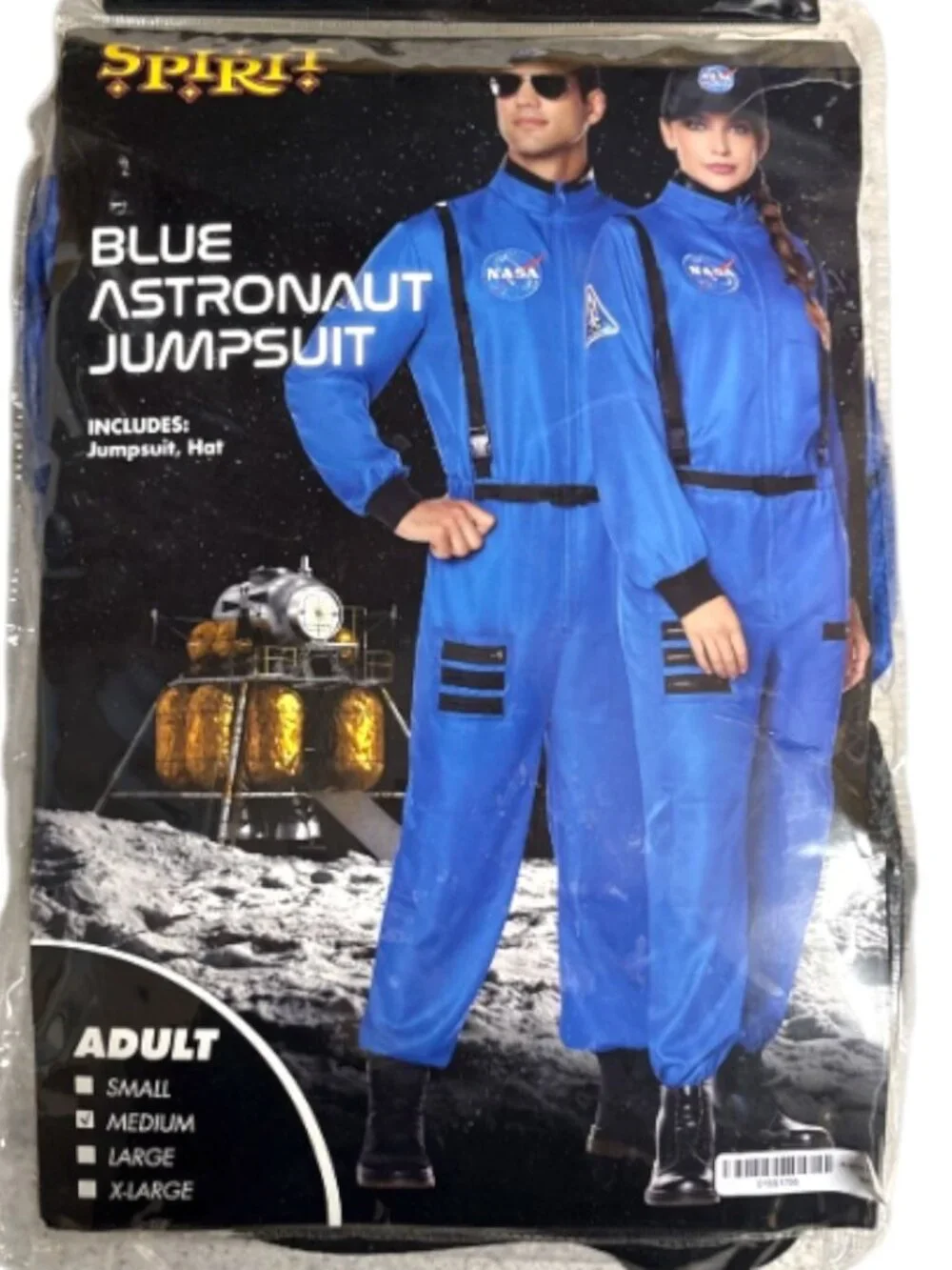 NASA Astronaut Jumpsuit Costume Adult Medium Blue Spirit Halloween NEW - Picture 2 of 5